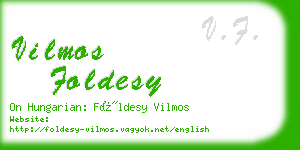 vilmos foldesy business card